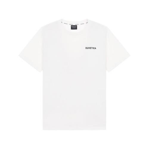 Duvetica Kortärmad T-shirt med Liten Logga White, Herr