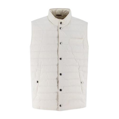 Brunello Cucinelli Quiltad Ärmlös Dunjacka White, Herr