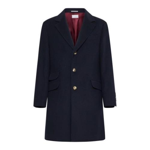 Brunello Cucinelli Navy Blue Cashmere Coat Blue, Herr