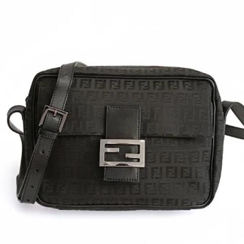 Fendi Vintage Pre-owned Canvas crossbodyvskor Black, Dam