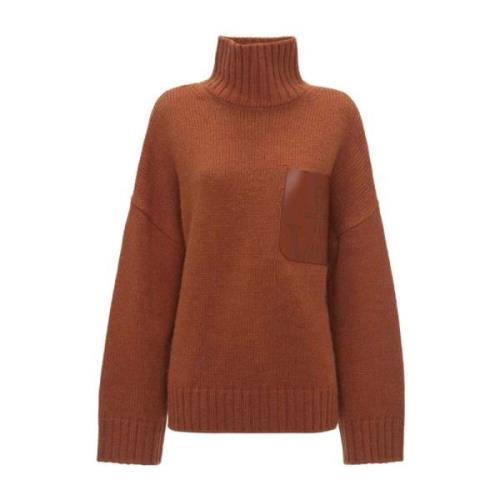 JW Anderson Brun Ribbstickad Tröja Brown, Dam