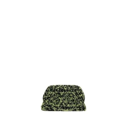 THEMOIRè Frayed Foliage Clutch Väsk Vegan Tyg Green, Dam