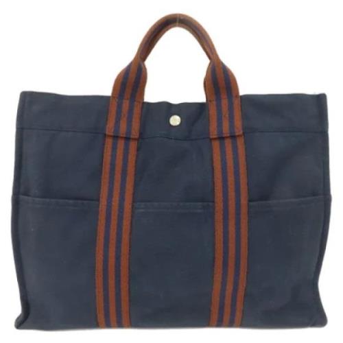 Hermès Vintage Pre-owned Canvas handvskor Blue, Dam