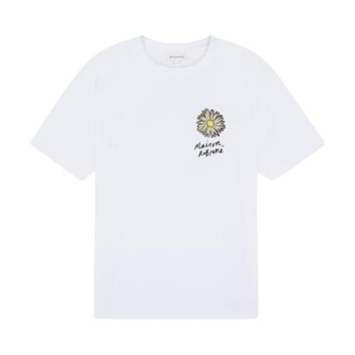 Maison Kitsuné Flytande Blomma Komfort T-shirt White, Herr