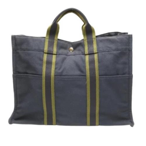 Hermès Vintage Pre-owned Canvas handvskor Blue, Dam