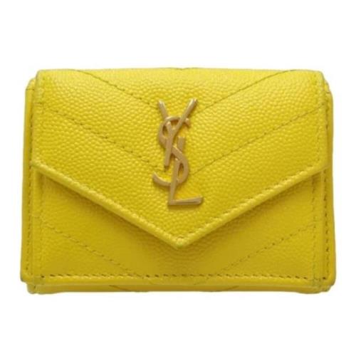 Yves Saint Laurent Vintage Pre-owned Laeder plnbcker Yellow, Dam