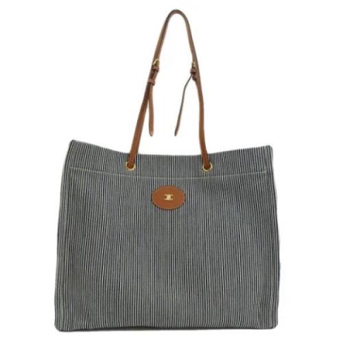 Celine Vintage Pre-owned Canvas axelremsvskor Blue, Dam