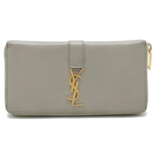 Yves Saint Laurent Vintage Pre-owned Laeder plnbcker Gray, Dam