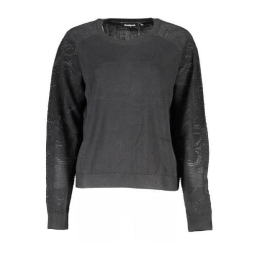 Desigual Svart Bomull Crew Neck Tröja Black, Dam