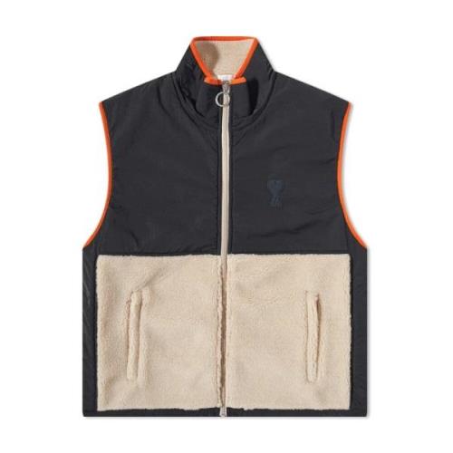 Ami Paris Hjärta Logo Gilet Vest Jacka Multicolor, Herr