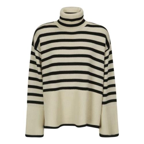 TotêMe Signatur Stripe Turtleneck Tröja Multicolor, Dam