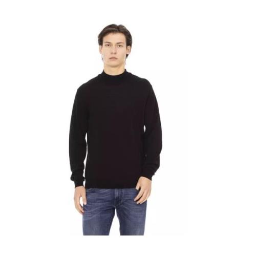 Baldinini Svart Monogram Turtleneck Tröja Black, Herr