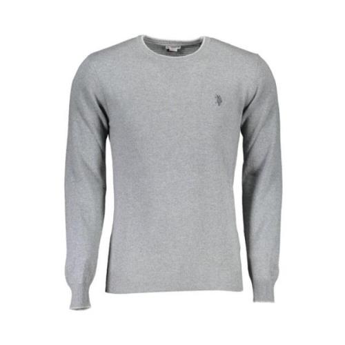 U.s. Polo Assn. Lyxig Crew Neck Sweater Gray, Herr