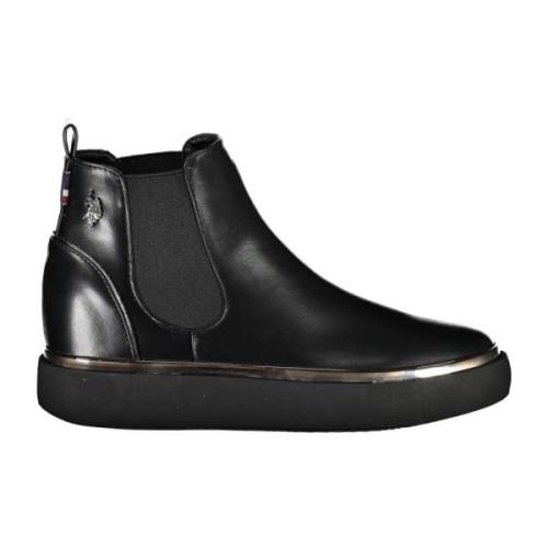 U.s. Polo Assn. Elegant Låg Ankelboot med Kontrastdetaljer Black, Dam