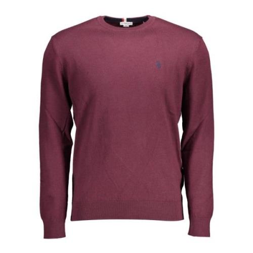 U.s. Polo Assn. Lila Cashmere Tröja med Brodyr Purple, Herr