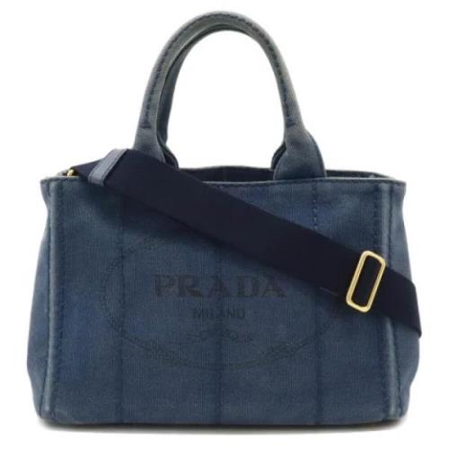 Prada Vintage Pre-owned Tyg prada-vskor Blue, Dam