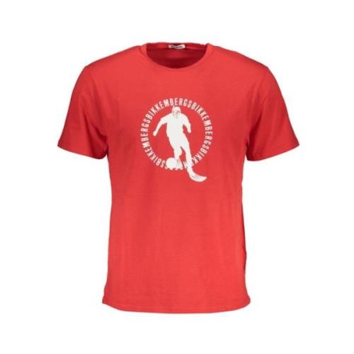 Bikkembergs Röd Bomull Crew Neck T-Shirt Red, Herr