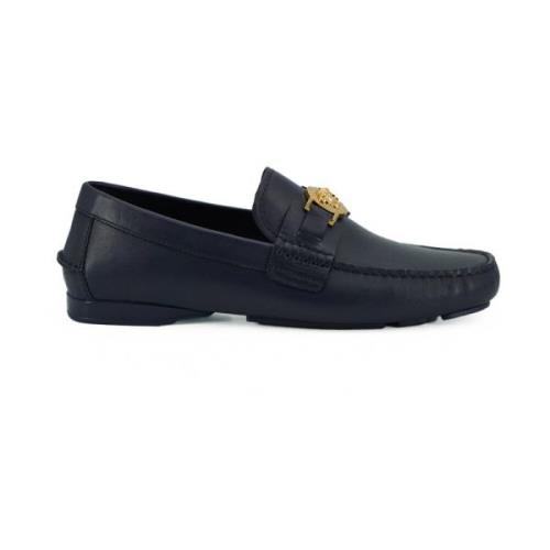 Versace Marinblå Kalvskinn Loafers Blue, Herr