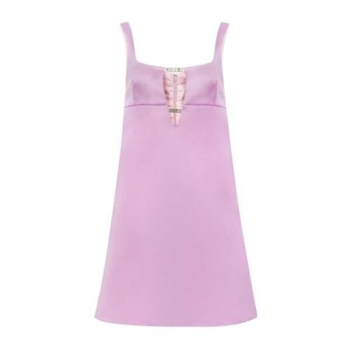 Nina Ricci Rosa Satin Mini A-Linje Klänning Purple, Dam