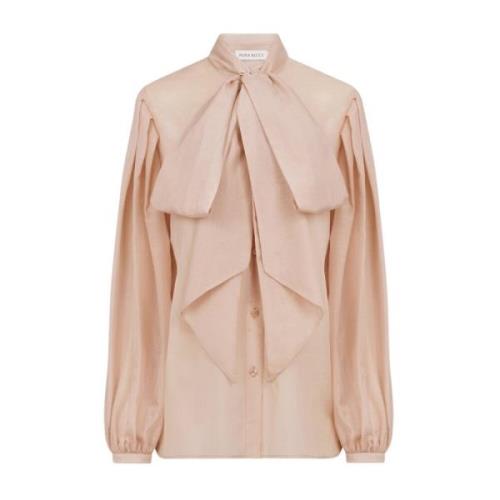 Nina Ricci Rosa Bow Shirt - Stiligt Design Pink, Dam