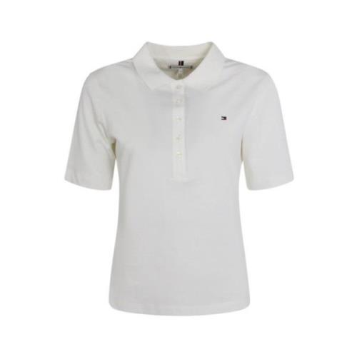 Tommy Hilfiger 1985 REG Pique Polo Shirt White, Dam