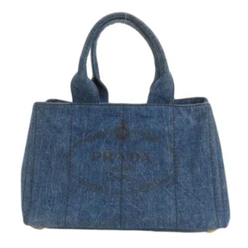 Prada Vintage Pre-owned Denim totevskor Blue, Dam