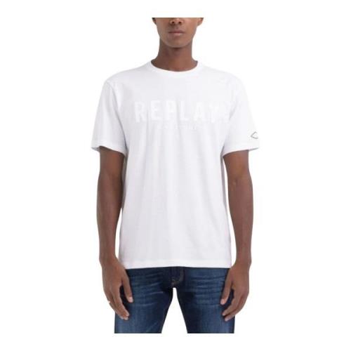 Replay Herr Logo T-shirt White, Herr