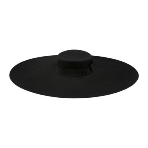 Nina Ricci Svart Ull Capeline Hatt Black, Dam