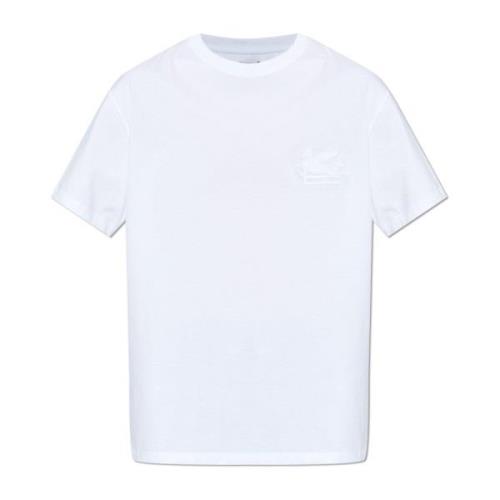 Etro T-shirt med broderad logotyp White, Herr