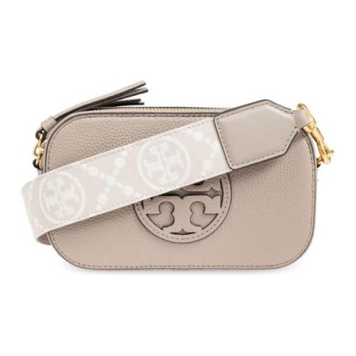 Tory Burch Grå Pebble Läder Crossbody Väska Gray, Dam