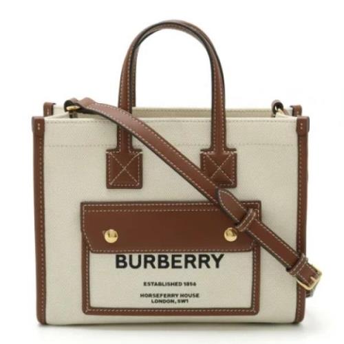 Burberry Vintage Pre-owned Canvas handvskor Beige, Dam