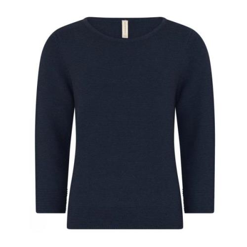 Skovhuus Strukturerad A-Formad Jumper Bluser Marine Blue, Dam