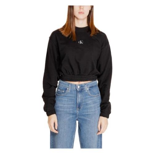 Calvin Klein Bomull Crew Neck Sweater Black, Dam