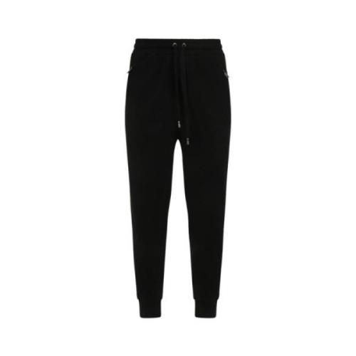 Dolce & Gabbana Svarta bomulls joggingbyxor med logobroderi Black, Her...