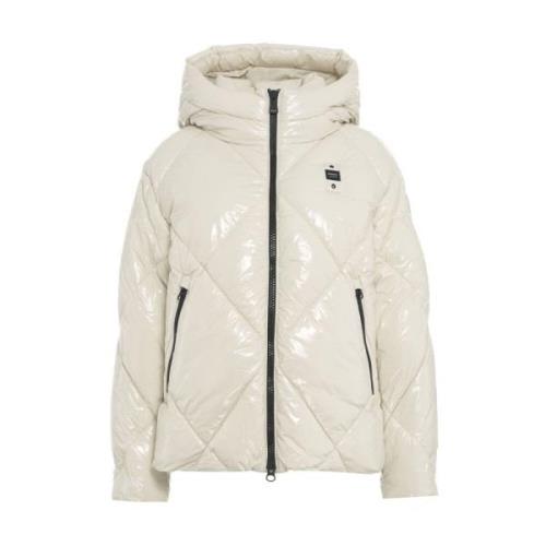 Blauer Vit Jacka Aw24 Modellhöjd 178cm White, Dam