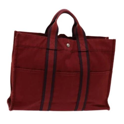 Hermès Vintage Pre-owned Canvas handvskor Red, Dam