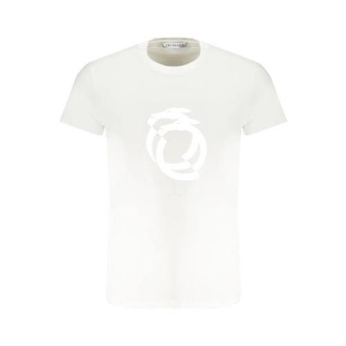 Trussardi Tryck Logo Rund Hals T-Shirt White, Dam