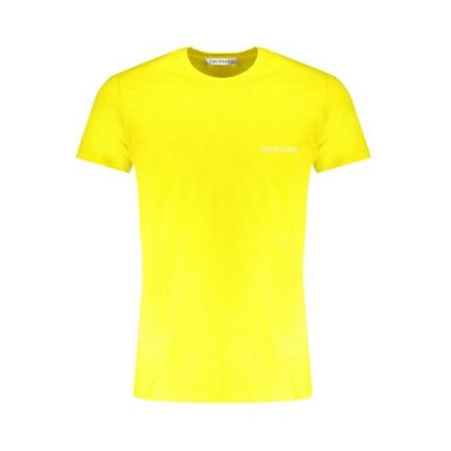 Trussardi Tryck Logo Rund Hals T-Shirt Yellow, Herr