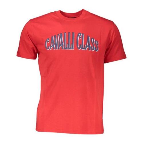 Cavalli Class Röd Stiligt Logotryck T-shirt Red, Herr