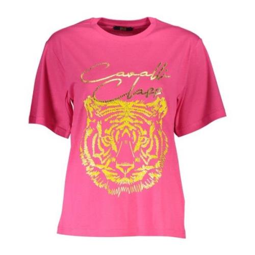 Cavalli Class Elegant Rosa Bomull T-shirt Pink, Dam