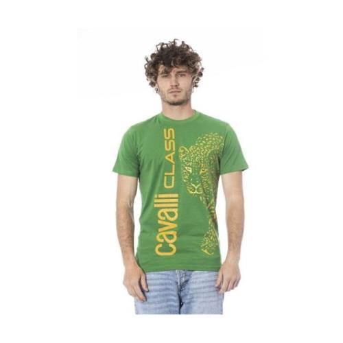 Cavalli Class Logo Print Kortärmad T-shirt Green, Herr