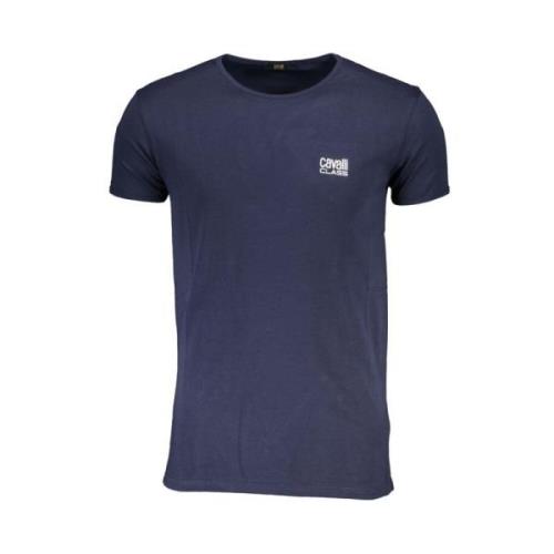 Cavalli Class Tryck Logo Kortärmad T-shirt Blue, Herr