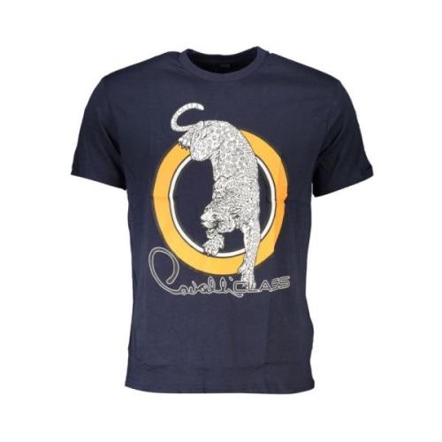 Cavalli Class Tryckt Rund Hals T-shirt Blue, Herr