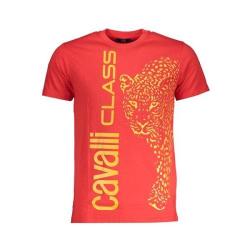 Cavalli Class Tryck Logo Kortärmad T-shirt Red, Herr