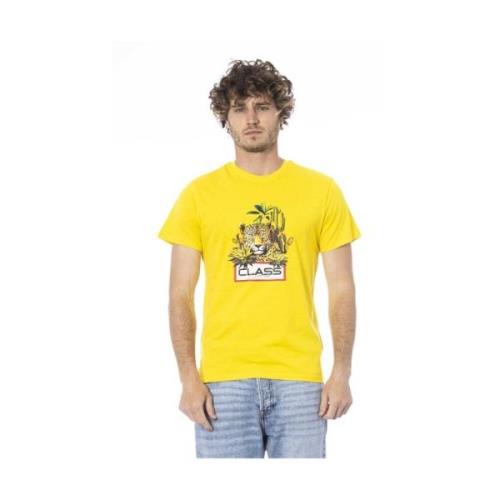 Cavalli Class Logo Print Rund Hals T-shirt Yellow, Herr