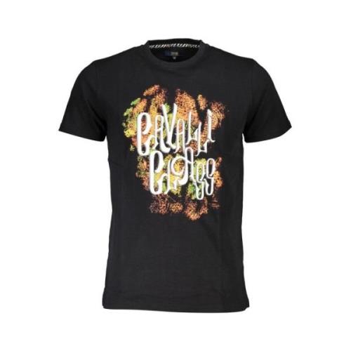 Cavalli Class Svart T-shirt med tryckt logotyp Black, Herr