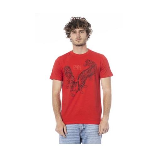 Cavalli Class Logo Print Rund Hals T-shirt Red, Herr