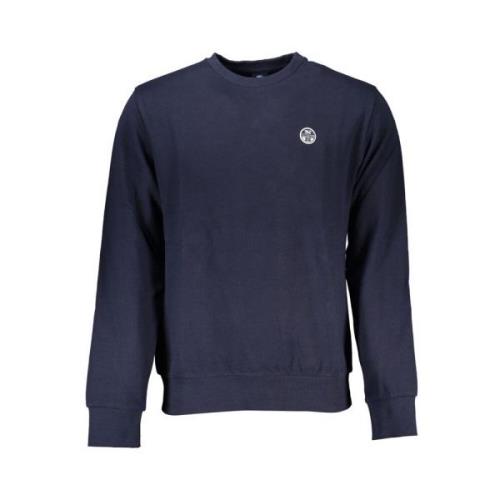 North Sails Borstad Bomullssweatshirt med Applique Logo Blue, Herr