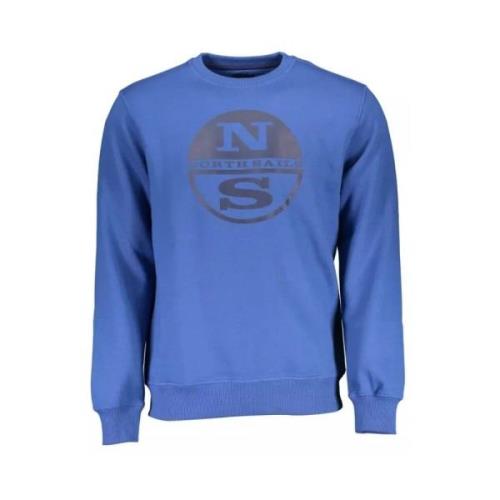 North Sails Blå Crewneck Sweatshirt med Logo Print Blue, Herr