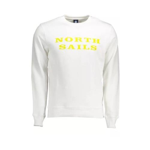 North Sails Vit Rund Hals Sweatshirt White, Herr